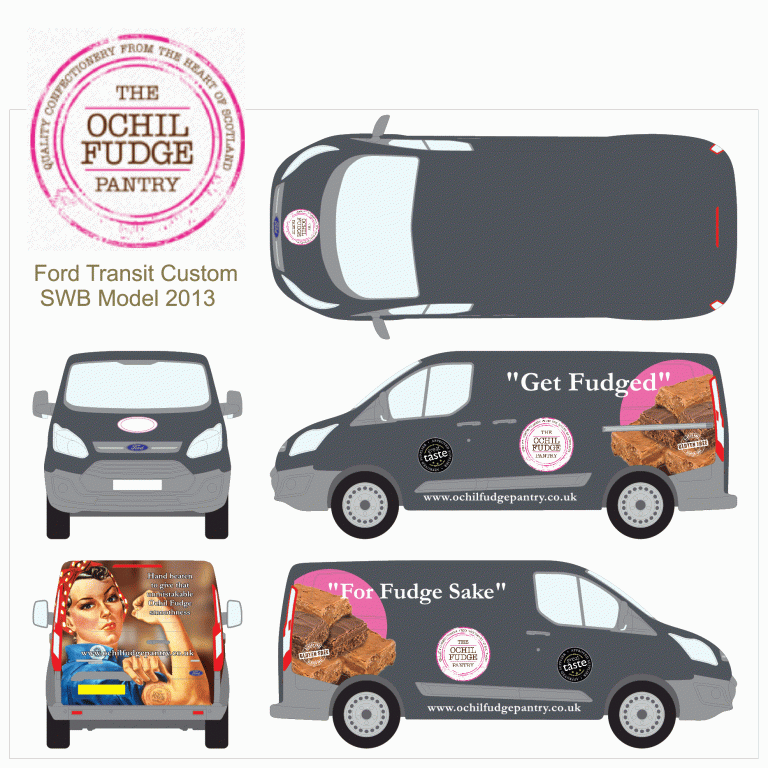 Vehicle Livery to get The Ochil Fudge Pantry noticed at events The Ochil Fudge Pantry